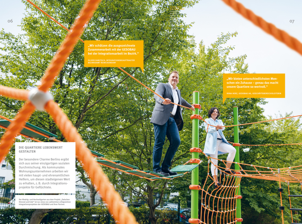 Portraits Gesobau Geschäftsbericht, Nachhaltigkeitsbericht, Städtische Wohnungsbaugesellschaft