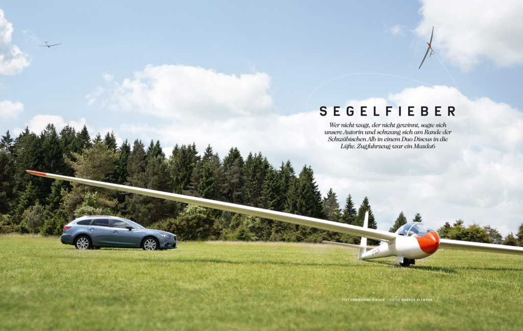 Mit einem Mazda 5 auf dem Segelfugplatz Klippeneck, eine Story für das Mazda Magazin