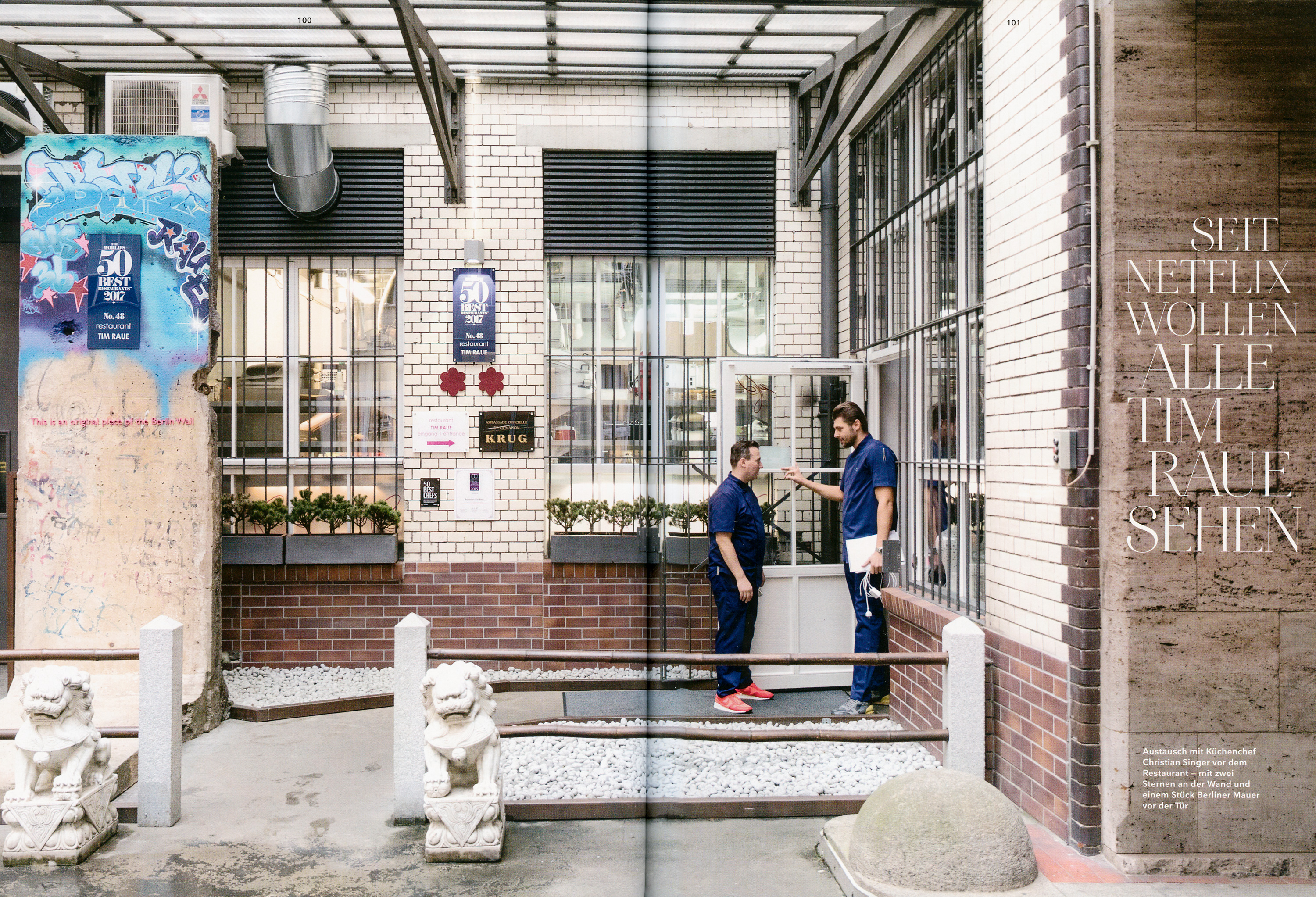 Reportage über Sternekoch Tim Raue in seinen Restaurants in Berlin.