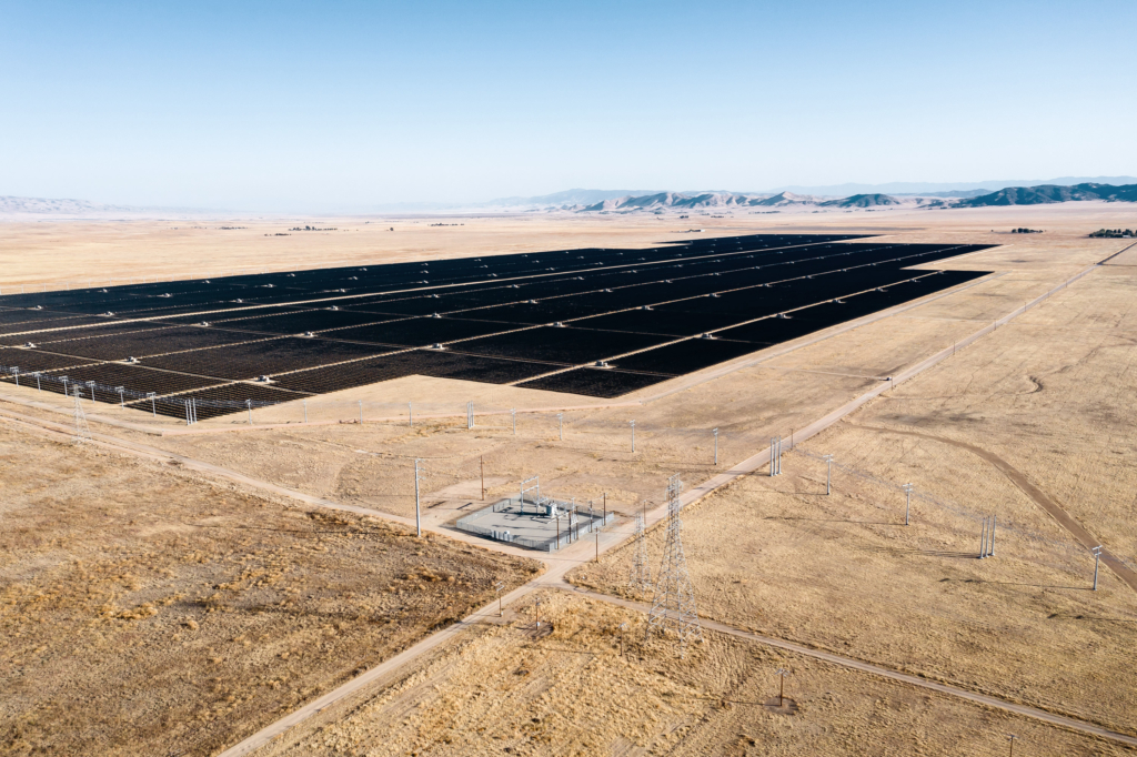 Renewable energies: Aerial views of solar fields in the desert regions of California