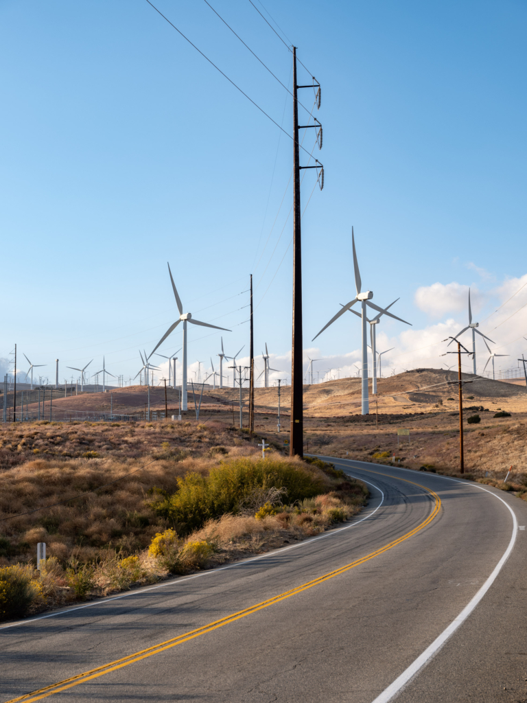 Renewable energies: Wind turbines near Tehachapi, California