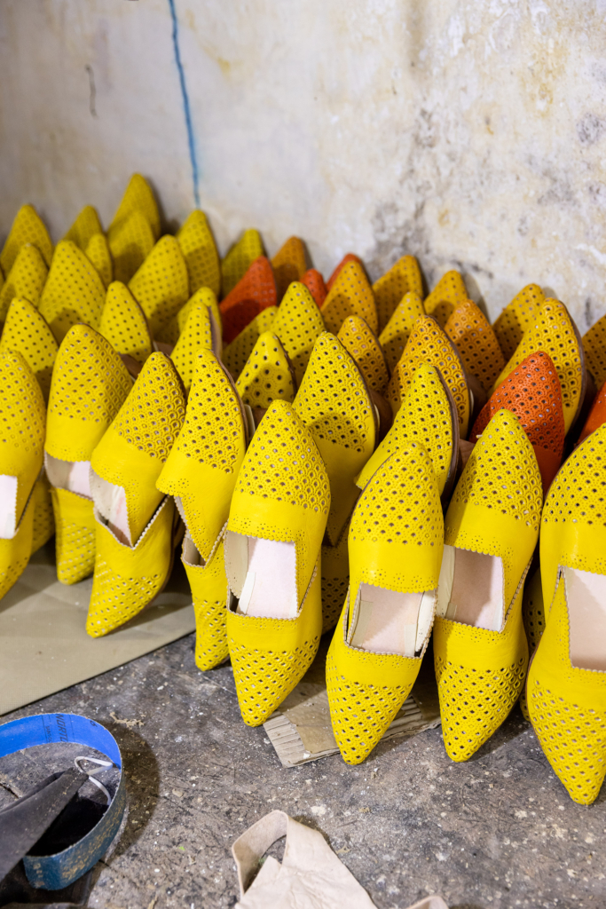 Fez, Morocco, has a long tradition of arts and crafts. I visited and photographed artisans from a variety of fields in their workshops. Leather-work.