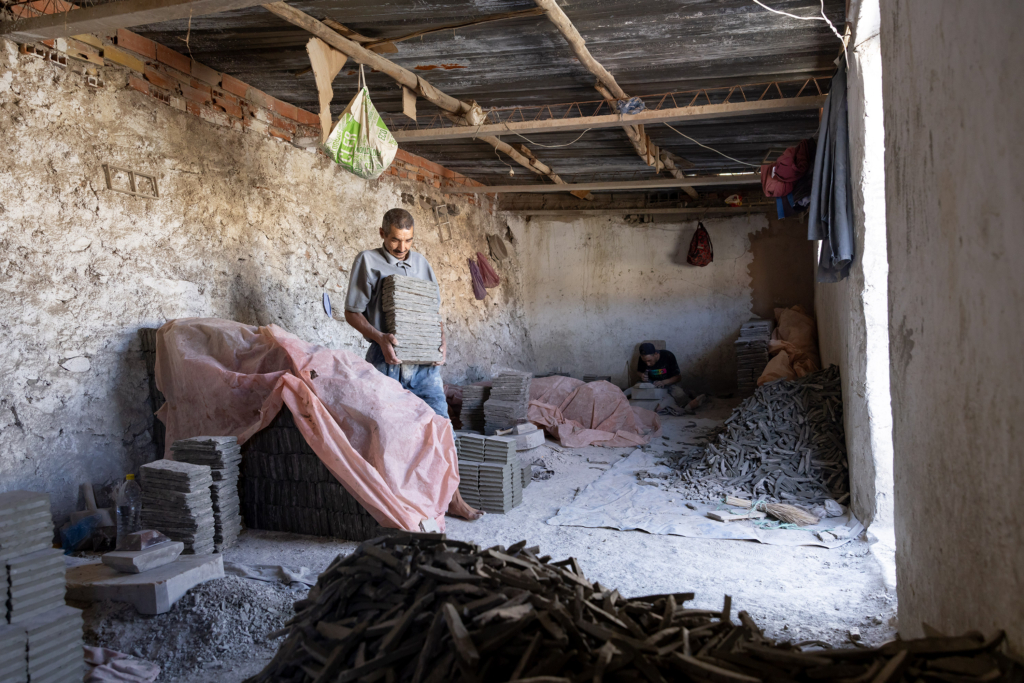 Fez, Morocco, has a long tradition of arts and crafts. I visited and photographed artisans from a variety of fields in their workshops. Tile-work (zellige).