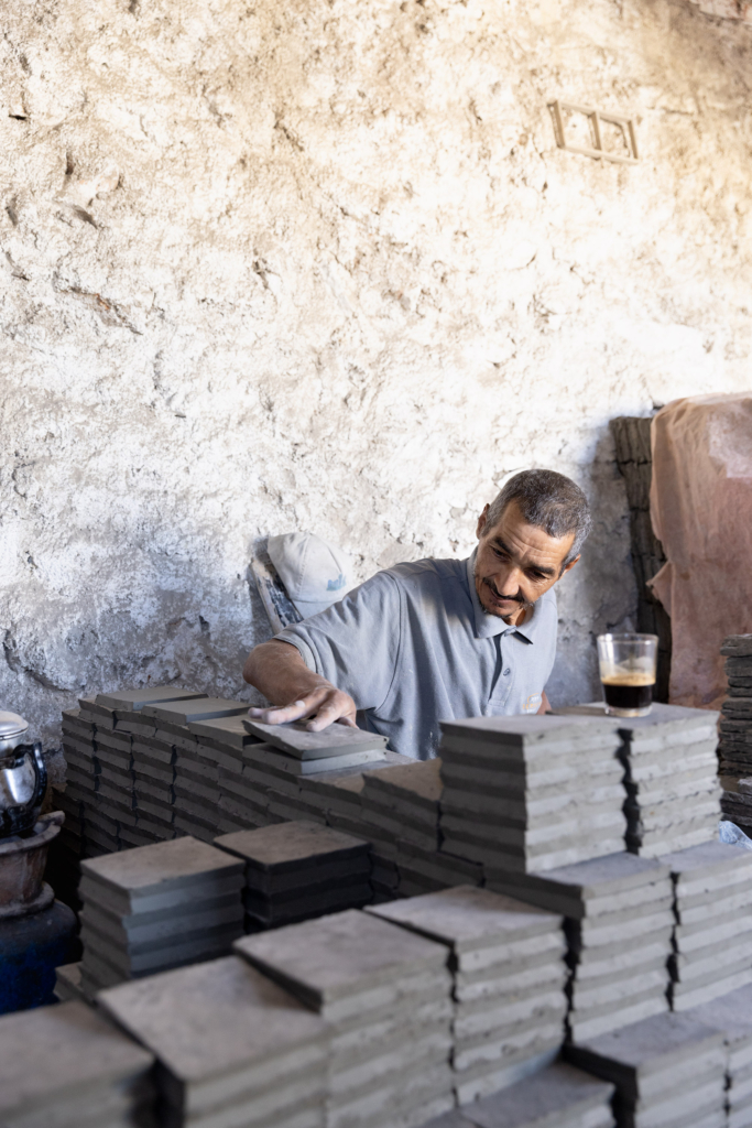 Fez, Morocco, has a long tradition of arts and crafts. I visited and photographed artisans from a variety of fields in their workshops. Tile-work (zellige).