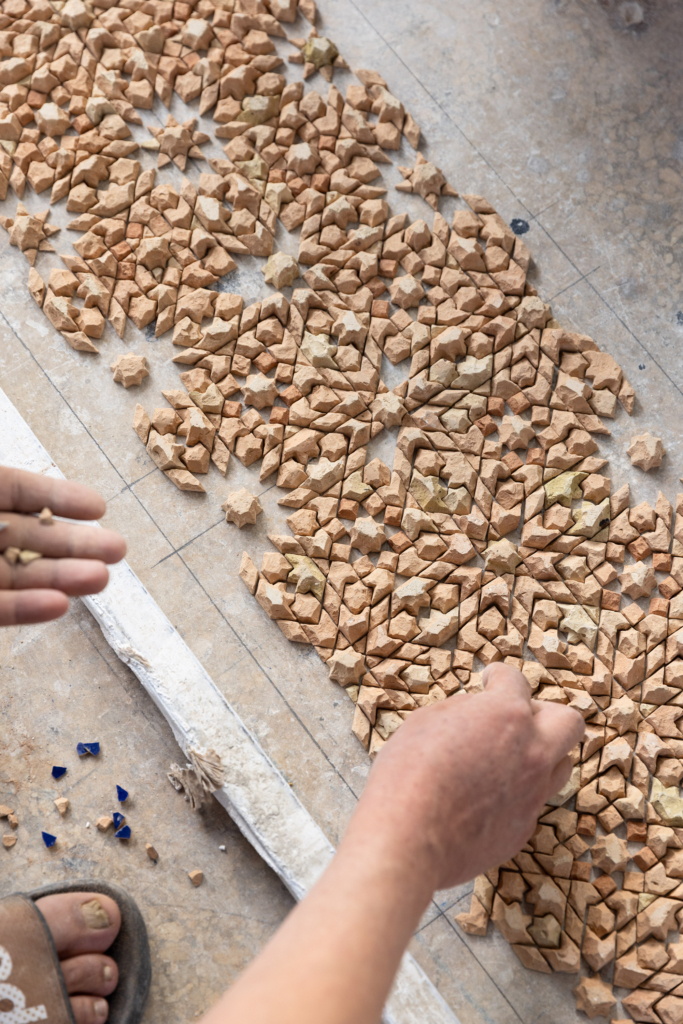 Fez, Morocco, has a long tradition of arts and crafts. I visited and photographed artisans from a variety of fields in their workshops. Tile-work (zellige).